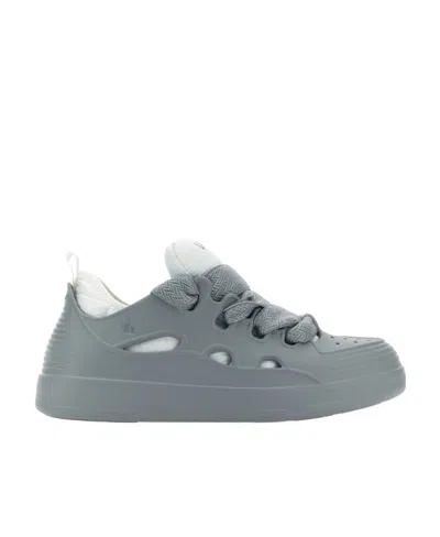 Lanvin Logo Printed Lace-up Sneakers In Gray
