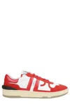 Lanvin Clay Sneakers Suede Inserts In Rouge/blanc