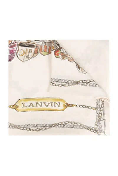 Lanvin Logo Printed Scarf In White