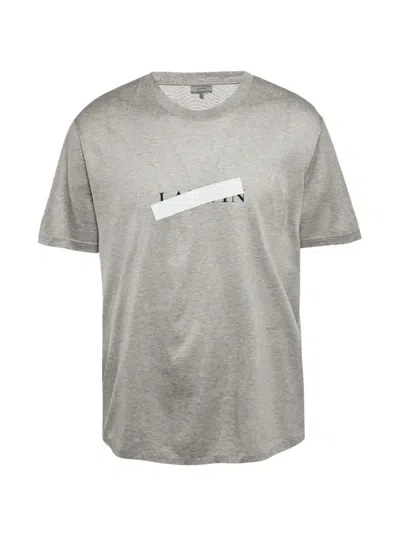 Pre-owned Lanvin Logo Reflective Tape T-shirt In Gray