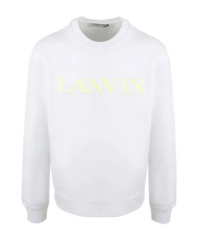 Lanvin Logo Round Neck Sweater In White