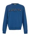 Lanvin Logo Round-necked Sweater In Blue