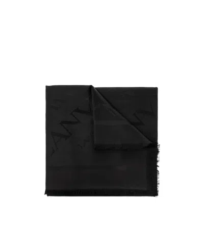 Lanvin Logo Scarf In Black