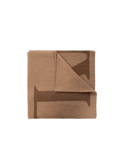 Lanvin Logo Scarf In Brown
