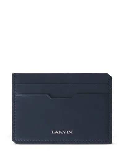 Lanvin Logo-stamp Cardholder In Blue