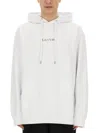 Lanvin Relaxed-fit Hooded Sweatshirt With Subtle Embroidery In White