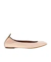 Lanvin Round-toe Leather Ballerina Shoes In Pink
