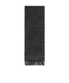 Lanvin Striped Fringed Scarf In Black
