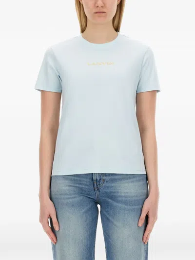 Lanvin T Shirt With Logo In Blue