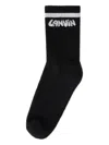 Lanvin Logo-detail Stripe Socks In Black
