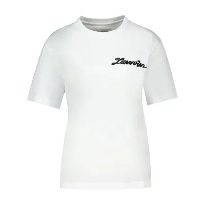 Lanvin Logo-embroidered T-shirt In White