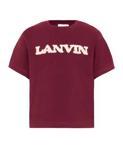 Lanvin Logo-patch T-shirt In Burgundy