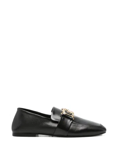 Lanvin Logo-plaque Leather Loafers In Multi