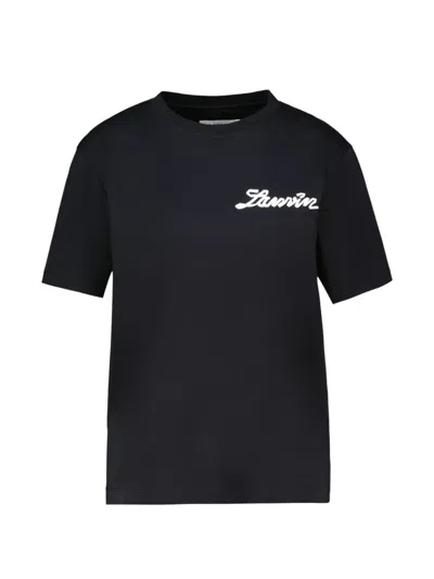 Lanvin Logo-print Cotton T-shirt In Black