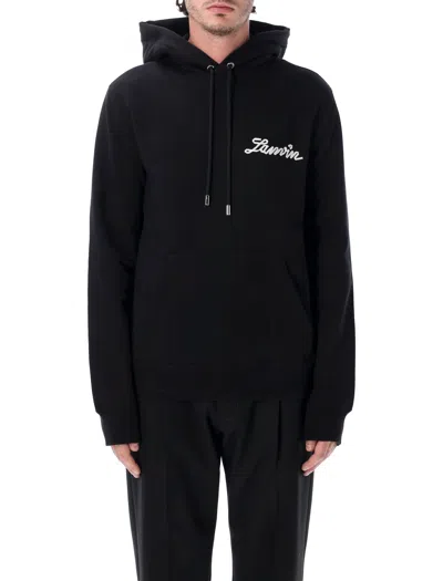 Lanvin Logo-print Hooded Sweatshirt In Black