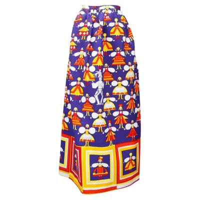Pre-owned Lanvin Long Cotton Skirt, Size 36fr In Brown