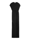 Lanvin Twist-detailing Midi Dress In Negro