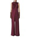 Lanvin Long Jumpsuit In Satin In Burgundy