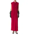 Lanvin Long Draped Dress In Pink