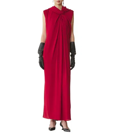 LANVIN LONG KNOTTED SATIN DRESS