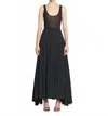 Lanvin Long Pleated Skirt In Black In Black