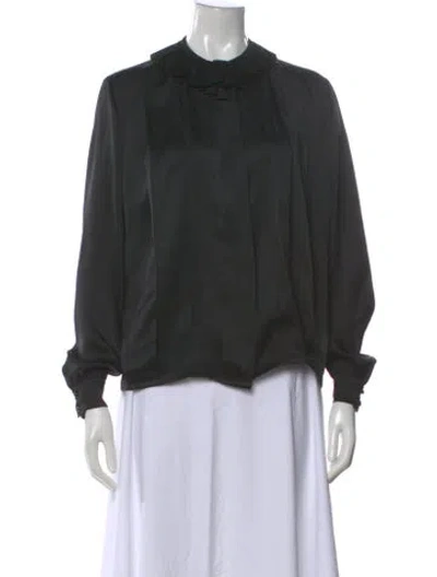 Pre-owned Lanvin Long Sleeve Blouse In Gray