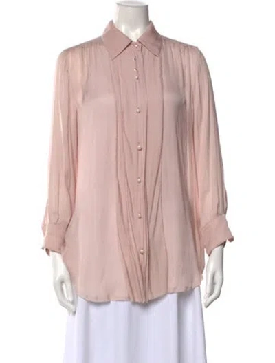 Pre-owned Lanvin Long Sleeve Blouse In Pink
