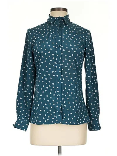 Pre-owned Lanvin Long Sleeve Blouse In Teal