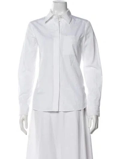 Pre-owned Lanvin Long Sleeve Button-up Top In Neutral