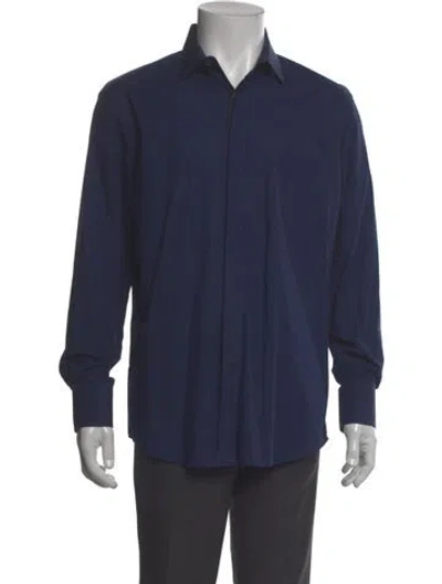 Pre-owned Lanvin Long Sleeve Dress Shirt In Blue