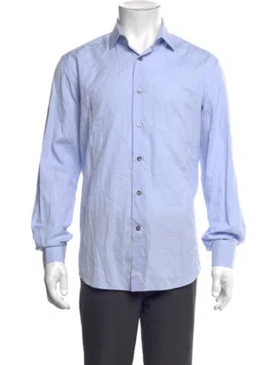 Pre-owned Lanvin Long Sleeve Dress Shirt In Blue