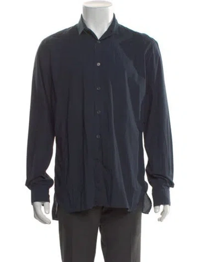 Pre-owned Lanvin Long Sleeve Dress Shirt In Blue