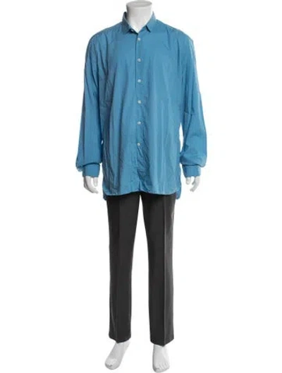 Pre-owned Lanvin Long Sleeve Dress Shirt In Blue
