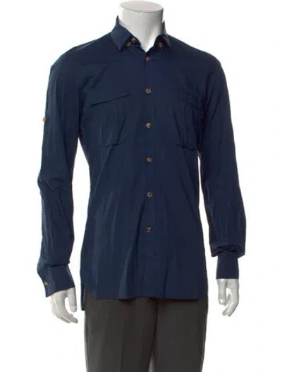 Pre-owned Lanvin Long Sleeve Dress Shirt In Blue