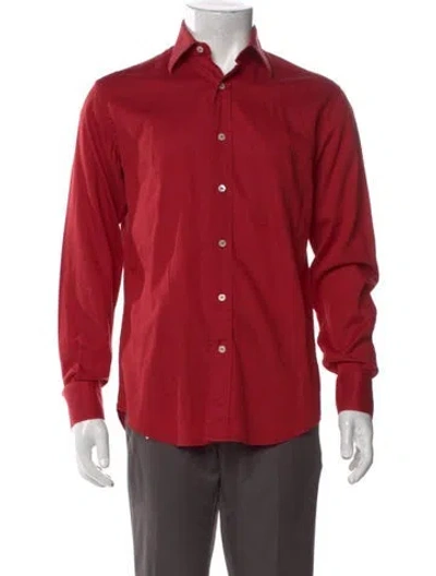 Pre-owned Lanvin Long Sleeve Dress Shirt In Red