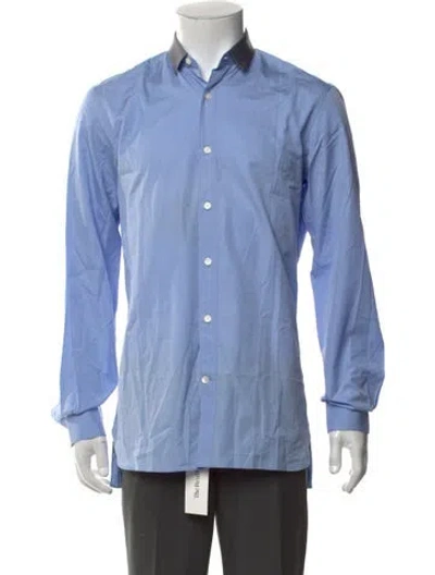Pre-owned Lanvin Long Sleeve Dress Shirt W/ Tags In Blue