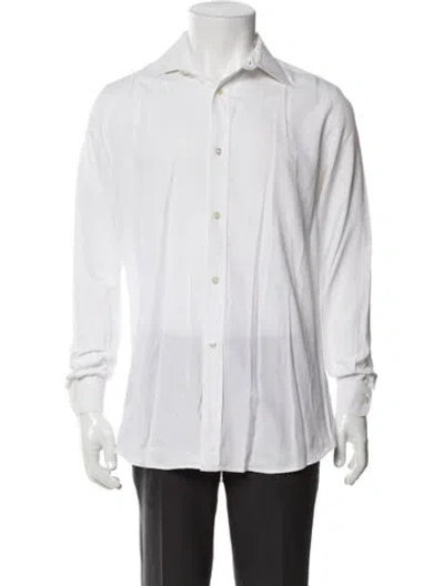 Pre-owned Lanvin Long Sleeve Dress Shirt In White