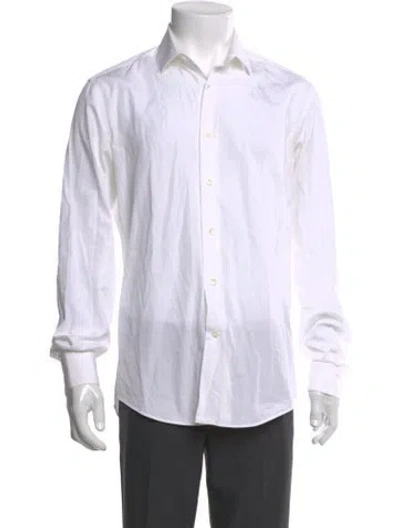 Pre-owned Lanvin Long Sleeve Dress Shirt In White