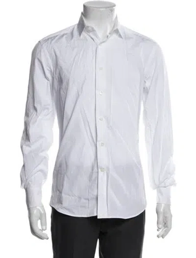 Pre-owned Lanvin Long Sleeve Dress Shirt In White