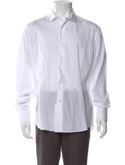 Pre-owned Lanvin Long Sleeve Dress Shirt In White