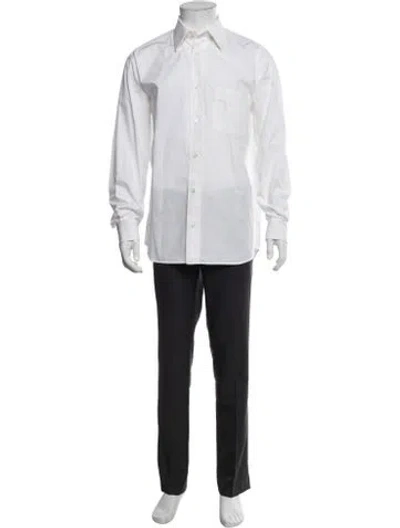 Pre-owned Lanvin Long Sleeve Dress Shirt In White