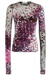 Lanvin Semi-sheer Long-sleeve Top In Multicolor
