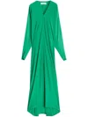 Lanvin Long-sleeve Kaftan Dress In Green