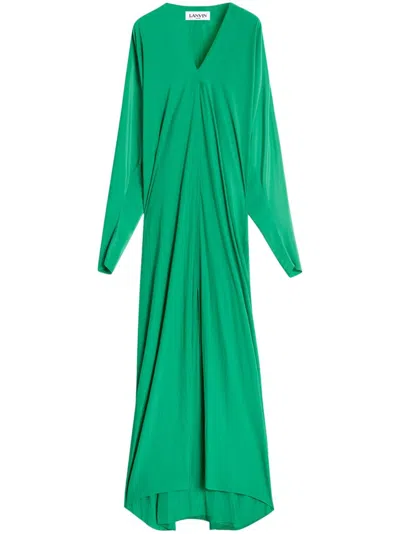 Lanvin Long-sleeve Kaftan Dress In Green