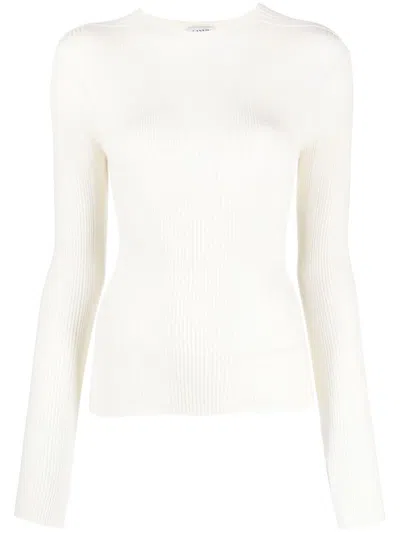 Lanvin Long-sleeve Knitted Top In White