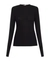 Lanvin Long-sleeve Ribbed-knit Top In Black