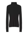 Lanvin Merino Wool And Silk Turtleneck Sweater In Black
