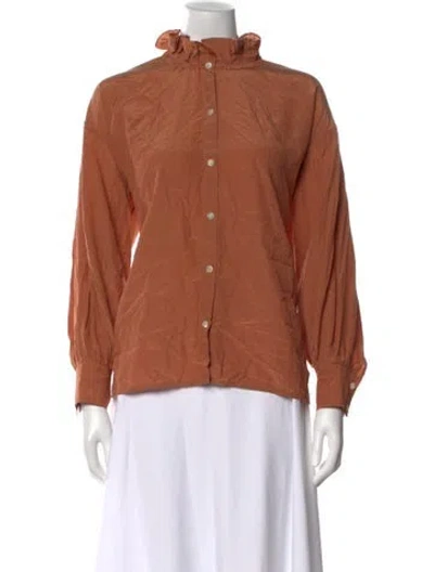 Pre-owned Lanvin Long Sleeve Top In Brown