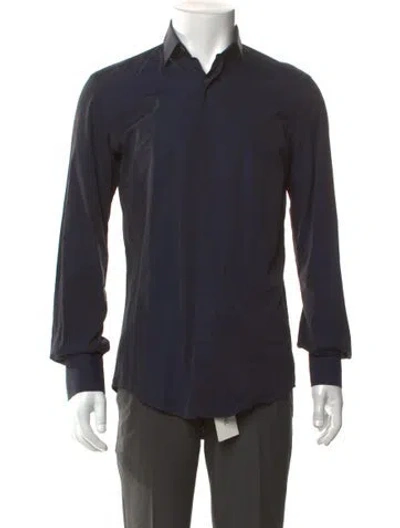 Pre-owned Lanvin Long Sleeve Tuxedo Shirt In Black