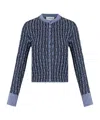Lanvin Metallic Knitted Cardigan In Blue